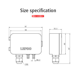 Trasmettitore di Pressione Differenziale Intelligente LEFOO con Display LCD 4-20mA/0-1000Pa IP54 RS485 - Product Image 6