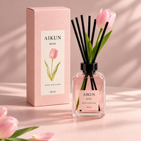 Diffuseur de parfum à bâtonnets longue durée aux huiles essentielles naturelles, emballage de luxe personnalisé par notre équipe de designers spécialisés AIKUN, idéal pour les cadeaux saisonniers