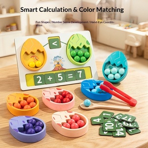Jeu d'œufs de dinosaures colorés en bois CE CPC pour l'apprentissage des calculs mathématiques et le développement cognitif - Product Image 3