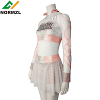 Rose Strass Brillant Nouveau Style Conception Personnalisée Normzl Cheerleader Costume Performance Porter Cheerleading Danse Uniforme