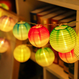 Guirlande lumineuse de fée solaire <span class=keywords><strong>Lampion</strong></span> en tissu de Noël imperméable à l'eau pour pelouse, cour, bar, décoration, jardin - Product Image 2