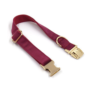 Großhandel umwelt freundliche Wein rot Hund Haustier Halsband personal isierte Samt verstellbare Hunde halsband solide Haustier liefert führt - Product Image 3