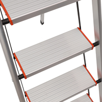 Échelle en Aluminium 6 étapes à usage domestique avec main courante, escalier léger et pliant