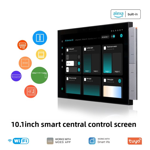 WiFi Smart Home Central Control Panel App Remote Control Built-in Zigbee Gateway 10-Inch Screen 1920x1200 Resolution <3MP Camera