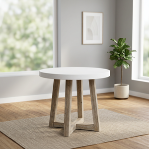 Elegant <b>White</b> Concrete Counter <b>Table</b> Modern Design for Indoor Outdoor Luxury Waterproof Outdoor Furniture - Product Image 2