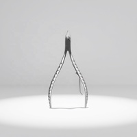 Pince à cuticules en acier inoxydable pour nail art, manche antidérapant, lame incurvée et tranchante, pour l'exfoliation des peaux mortes et le soin des ongles