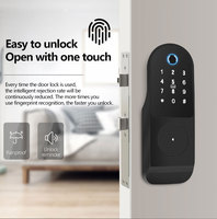 Scanner d'empreintes digitales personnalisé 2023 cadre de porte en fer extérieur alarme télécommande serrure intelligente sans poignée