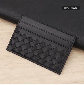 Cartera de piel auténtica tejida a mano para mujer, tarjetero de piel de oveja, monedero para tarjetas de crédito, tarjetero de cuero para mujer - Product Image 3