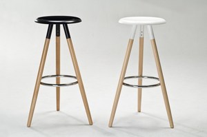 Tabouret de bar en bois d'usine - Product Image 5
