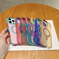IVYMAX Magnetic Colorful Wave IMD Cell Mobile Phone Designer Frosted Premium Quality Cover untuk iphone 15 16 17 18 Pro Max Cases