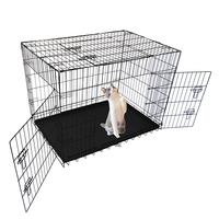Cage pour animaux de compagnie en métal indestructible de haute qualité, respectueuse de l'environnement, avec plateau en plastique, design simple et solide, pour chiens, chats, poulets