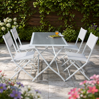 Ensemble table et chaises pliantes en aluminium, léger et moderne, pour balcon, café, extérieur, facile à ranger – Vente chaude