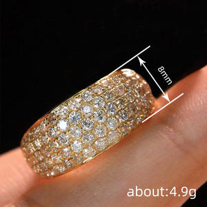 Anillo de Diamantes T0976 para Mujer, Oro Amarillo, Corte Brillante Redondo, Color G Natural, Anillo de Boda de Lujo - Product Image 4