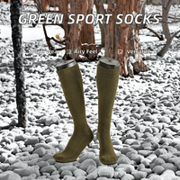 Chaussettes athlétiques vert jungle avec logo personnalisé Chaussettes de botte de sport en coton tricoté pour le ski, la randonnée, les sentiers de pataugeoire pour le printemps