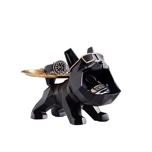 Statue de <span class=keywords><strong>bouledogue</strong></span> <span class=keywords><strong>français</strong></span> en acier et résine, sculpture de chien, décoration de salon, plateau de rangement de table, ornements, décoration de bureau à domicile, thème artistique - Product Image 1