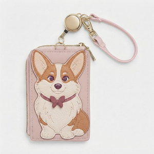 Factory Custom Retractable ID <strong>Badge</strong> Holder Zipper Pocket Animal Prints Card Holder <strong>Wallet</strong> PU Coin Purse Keychain Bag Charm - Product Image 1