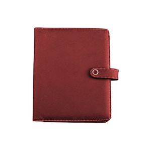 A5 Cross Grain Eco Friendly Luxury PU Leather Binder Notebook Snap Button Closure Loose <b>Leaf</b> Ring Planner Custom Logo Business - Product Image 3