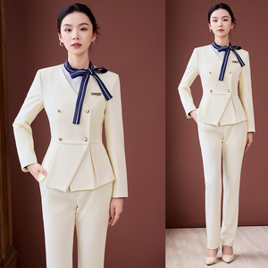 Women's Professional Suit Long Sleeve Polyester Hotel Uniform Elegant Style For Receptionists And Beauty Salons - Product Image 1