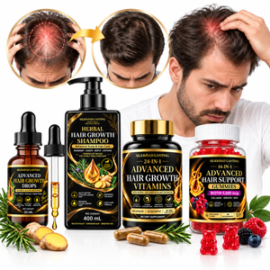 Pack Personnalisé Bien-être Capillaire avec Shampooing, Gouttes Capillaires, Vitamines pour Cheveux et Gommes à la Biotine – Fournisseur OEM Marque Privée - Product Image 1