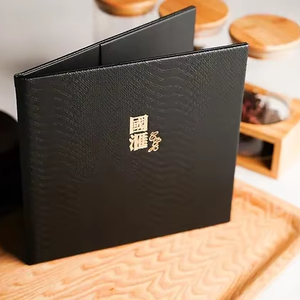 Expédition rapide, menu de restaurant personnalisé, couverture de menu en cuir PU noir, porte-menu à rabat, porte-cartes de menu pour hôtel, bar, café - Product Image 6