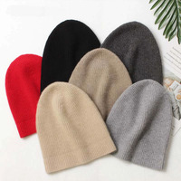 Bonnet en tricot côtelé rayé avec logo personnalisé, unisexe, pour hommes et femmes, luxueux, en laine et cachemire, pour l'hiver