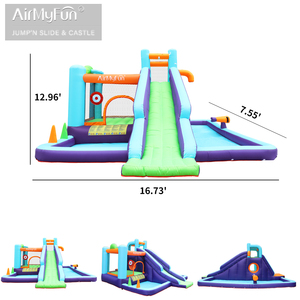 AirMyFun Château gonflable pour enfants à usage domestique, toboggan aquatique pour fête, été, extérieur, <span class=keywords><strong>4</strong></span> personnes, 510x400x235cm - Product Image 5