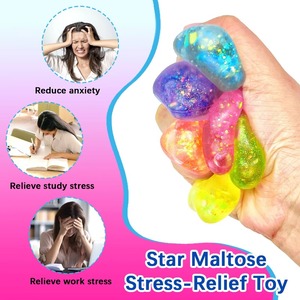 Jouets anti-stress : Étoiles en boules de sucre de maltose à remontée lente, jouets sensoriels fidget, étoiles moelleuses - Product Image 6