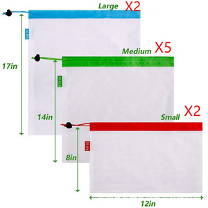 Thân Thiện Với Môi Siêu Thị Mua Sắm Trái Cây Sản Xuất Túi Lưới Tái Sử Dụng Dây Kéo Sản Xuất Túi Lưới Túi Lưới Cho Hàng Tạp Hóa - Product Image 3