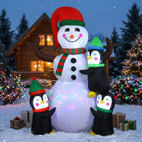 Ensemble gonflable de bonhomme de neige et pingouin de Noël pour décoration de fête en extérieur, modèle gonflable pour ambiance festive