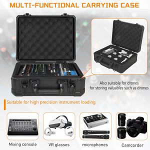 Étui de transport en aluminium de 13 pouces, 13 x 10 x 5,5 pouces, idéal pour le transport d'équipements de microphone et de caméra, étui pour table de mixage <span class=keywords><strong>DJ</strong></span> - Product Image 5