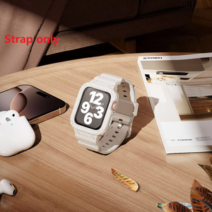 สายนาฬิกา TPU ดีไซน์ใหม่ ป้องกันการตก สำหรับ Apple Watch สายสีพื้นพร้อมเคส ขนาด 42 มม. และ 46 มม. รุ่น S10 S11 - Product Image 1