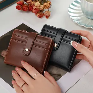 RU Men Women Wallet PU Leather Mini Credit Card Case with ID Window and Card Holder Pocket Purse