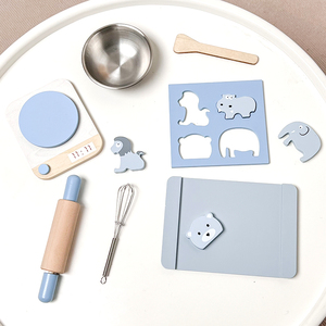 7 pièces semblant jouer à la nourriture <span class=keywords><strong>en</strong></span> bois cuire des biscuits ensemble de cuisson accessoires de <span class=keywords><strong>cuisine</strong></span> compatibles <span class=keywords><strong>en</strong></span> bois véritable pour les enfants d'âge préscolaire 2 ans et plus - Product Image 4