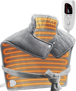 Masajeador de Cuello y Hombros de Franela Ultrasuave con Calor, Temperatura Ajustable, 4 Temporizadores (30-120min), 60W, Enchufable - Product Image 1