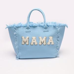 Usa Warehouse Free Shipping Wholesale Personalized Large Canvas Fringe Hand <strong>Bag</strong> Women 2022 Trendy Handbags Tote <strong>Bag</strong> With Pockets - Product Image 2