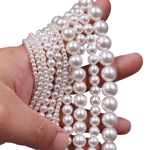Lager zum Verkauf 2mm-12mm 5A Grade <span class=keywords><strong>Pearl</strong></span> Crystal <span class=keywords><strong>White</strong></span> <span class=keywords><strong>Pearl</strong></span> Farbe Glas Runde Perlen für Luxus Schmuck herstellung Zubehör - Product Image 3