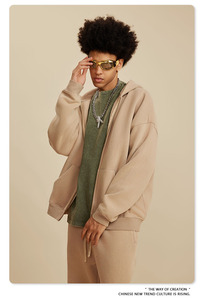 <b>Pink</b> Oversized Hooded <b>Sweatshirt</b> Unisex Casual Solid Color Fleece Hoodie Regular Fit Autumn Streetwear - Product Image 3