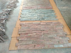 Revestimiento de pared de piedra Natural para pizarra, Panel de piedra oxidado en forma de Z, hecho a mano - Product Image 5