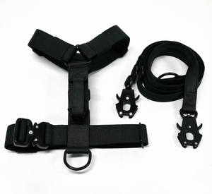 Quick Release Buckle Tactical Dog <b>Harness</b> Set With Frog Clip Leash Adjustable Heavy Duty Dog Vest Support Custom Logo - Product Image 1