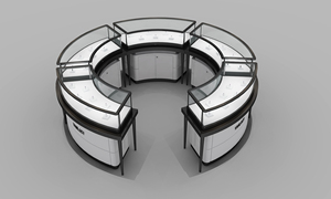 Tùy chỉnh bán buôn bằng gỗ LED chiếu sáng trang sức Showcase hiển thị đồ nội thất đồ trang sức kính Veneer sơn tĩnh điện truy cập cửa hàng thiết kế - Product Image 4