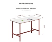 Table haute blanche minimaliste moderne pour réunions et discussions temporaires au bureau, bureau et chaises à pieds hauts pour le bureau