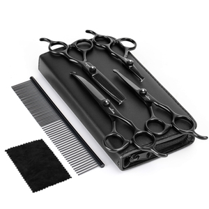 Nobleza professionale 6-in-1 440c 440C taglio capelli tondi forbici per cani per toelettatura e parrucchiere animali - Product Image 1