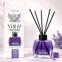 Diffuseurs à bâtonnets de luxe pour la maison, marque privée, 120 ml, écologiques, sans alcool, longue durée, en bouteille de verre