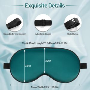 Masque de sommeil en satin de soie personnalisé avec logo, sangle réglable, masque de nuit pour femmes et hommes, durable, pour les voyages, cadeau pour les demoiselles d'honneur - Product Image 2