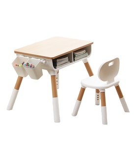 Juego de Escritorio y Silla Ajustable en Altura para Niños, Multifuncional, de Plástico Moderno, Directo de Fábrica, para Uso Escolar y Doméstico - Product Image 1