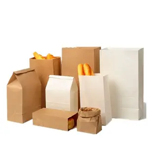 Brood Verpakking Vetvrij Papier Zak Gekleurde Papieren Zak Voor Meel Verpakking