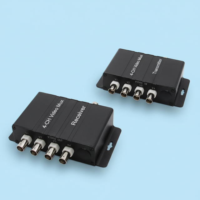 Metal Shell Wholesale 4 Channel Analog Multiplexer Four-way Video Balun EOC Receiver and Transmitter for CCTV IP Camera System