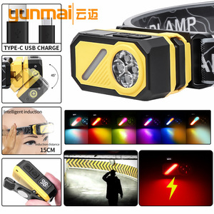 Lampe frontale LED Yunmai 2000 mAh rechargeable, réglable multi-angles, portable, avec mode d'éclairage ambiant RGB - Product Image 1