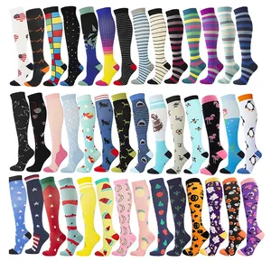 Hot Sale Knee High Long Cycling Medical Customizable Fashionable Stocking 20-30 mmhg for Running Nurse Compression Socks