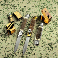 Couteau pliant de survie de poche en acier 5Cr13Mov de haute qualité, forgé avec précision, à lame droite à bord plat, 195 mm